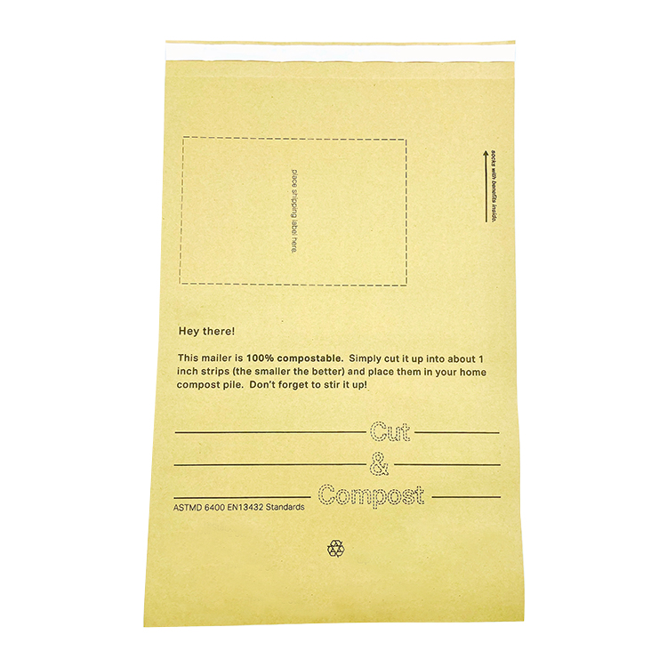 PLA+PBAT Coated Kraft Paper Self-adhesive Mailer pouch