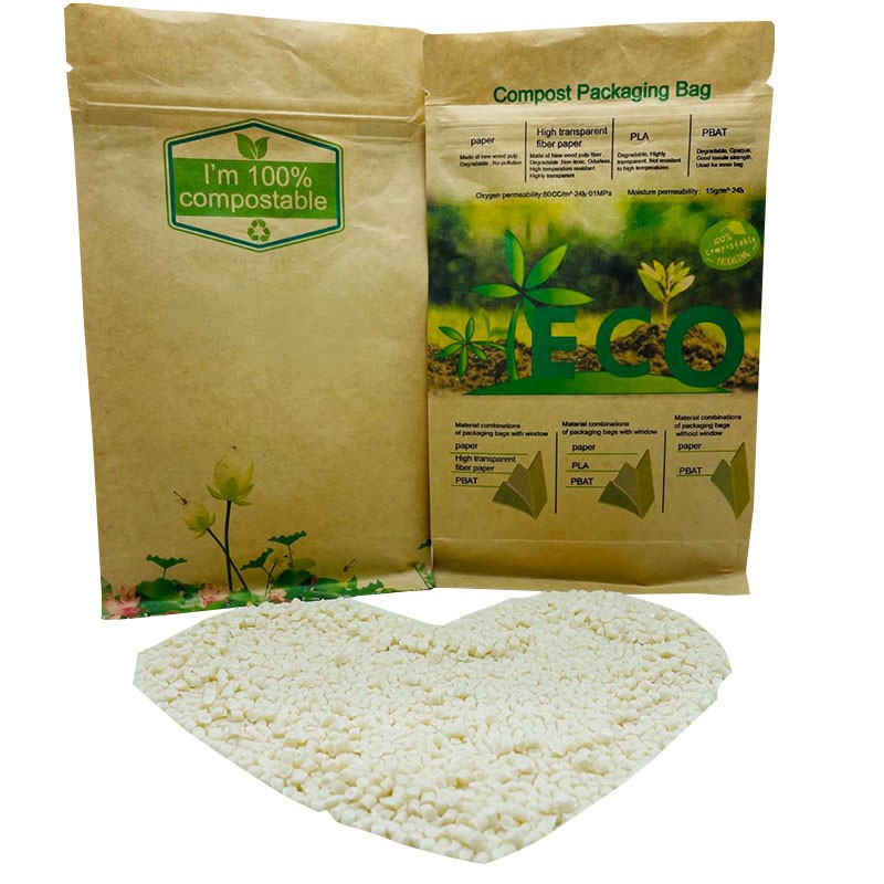 Kraft Paper Eight-Side Seal Zipper Stand Up Pouch 