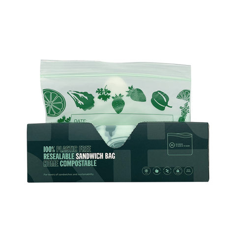 100% Home Compostable Food Storage Zipper Bags