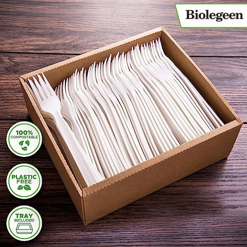 100% Compostable Disposable Forks 