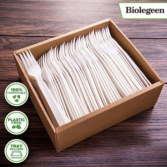 100% Compostable Disposable Forks 