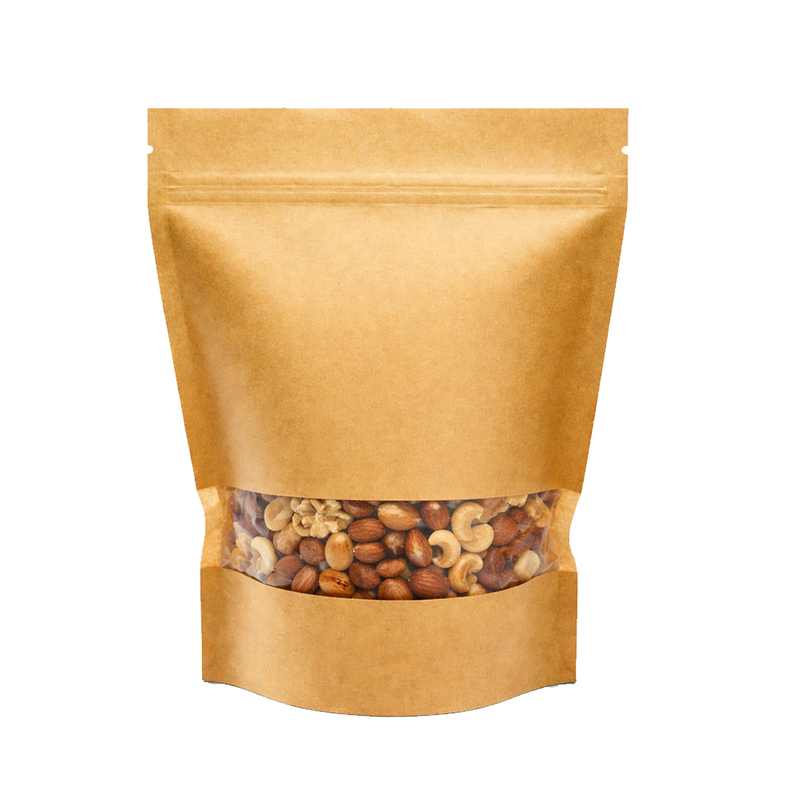 Laminated Kraft Paper Stand Up Zipper Pouch 