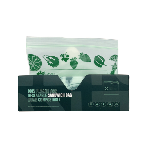 100% Home Compostable Food Storage Zipper Bags