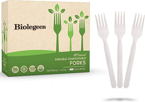 100% Compostable Disposable Forks 