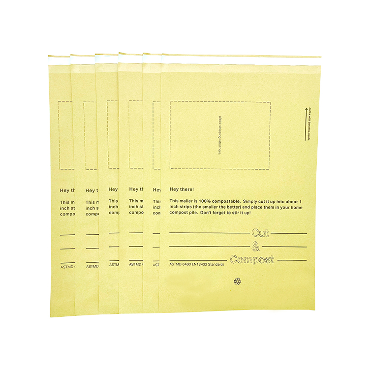 PLA+PBAT Coated Kraft Paper Self-adhesive Mailer pouch