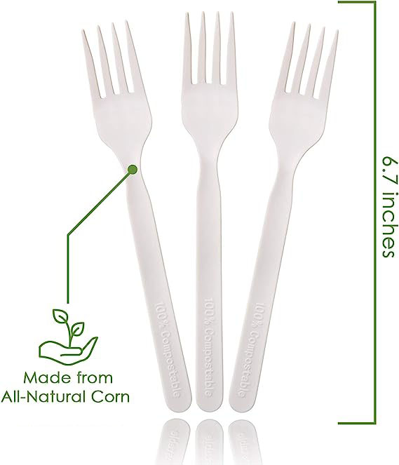 100% Compostable Disposable Forks 