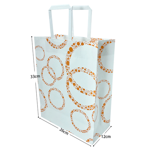 Kraft Paper Retail Shopping Bags W/ Flat Handle