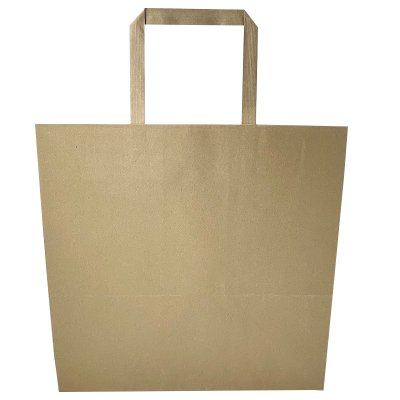 Kraft Paper Retail Shopping Bags W/ Flat Handle