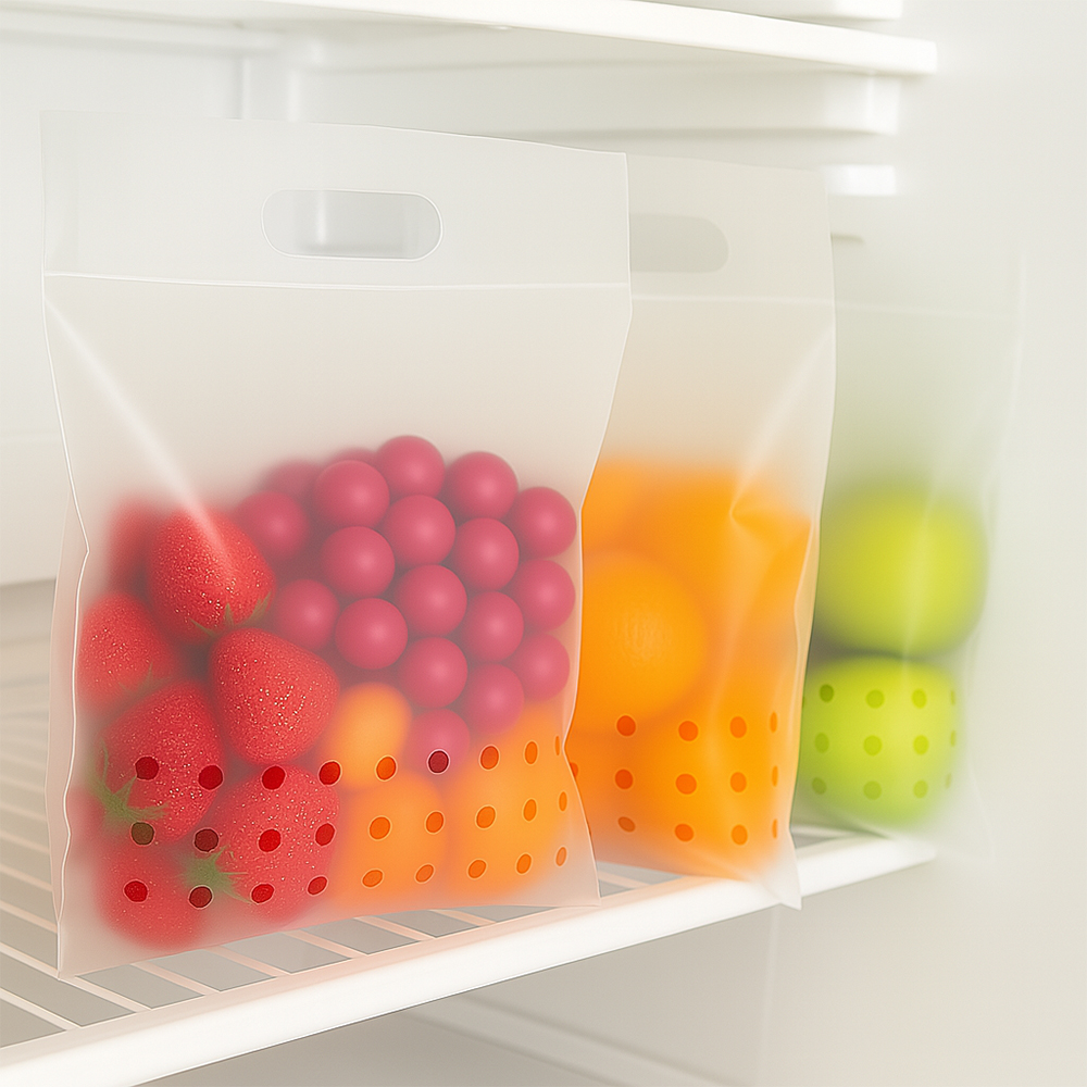 Fruits Storage Handle Zipper Bag 