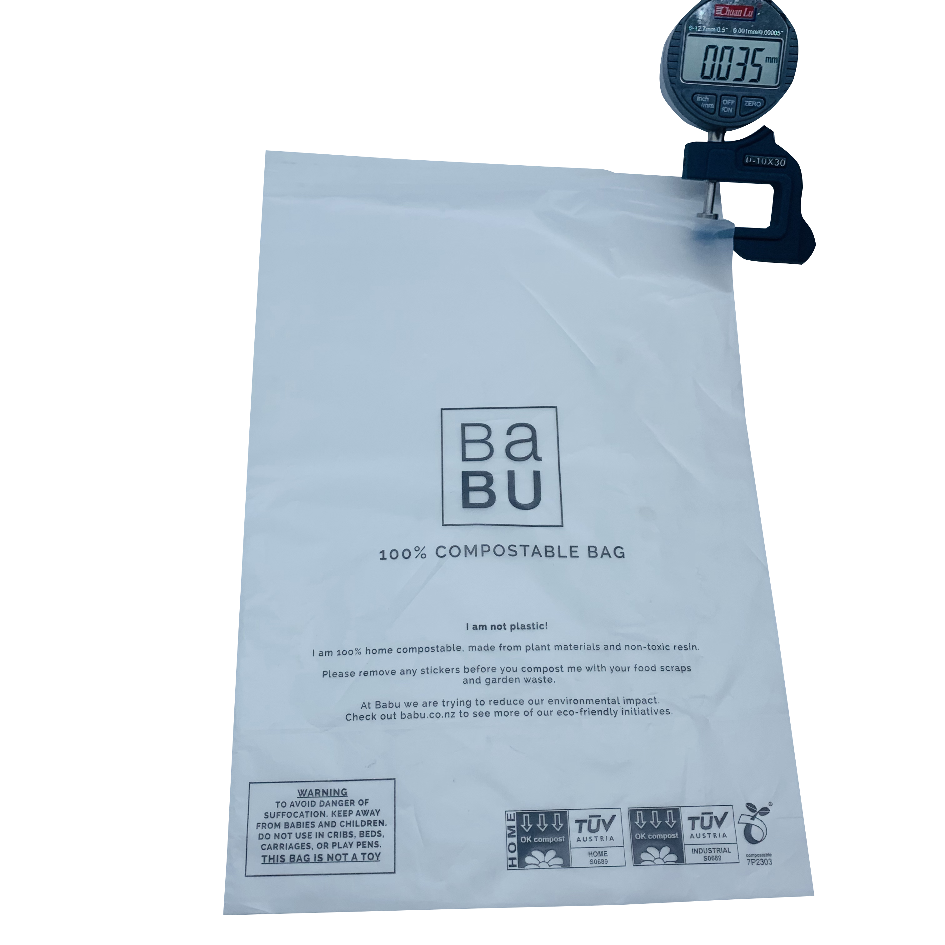 0.035mm Home Compostable Self Adhesive Bag