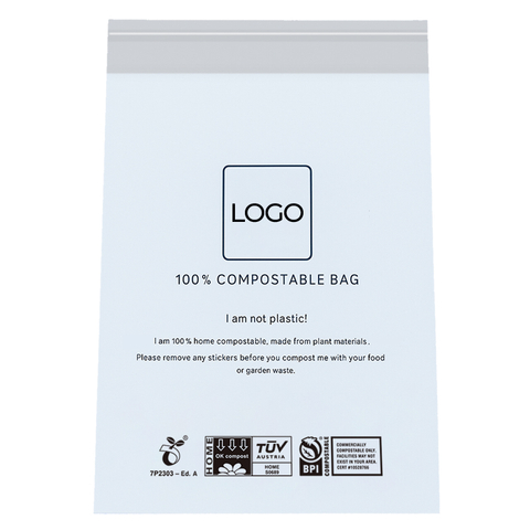 0.035mm Home Compostable Self Adhesive Bag