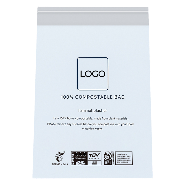 0.035mm Home Compostable Self Adhesive Bag