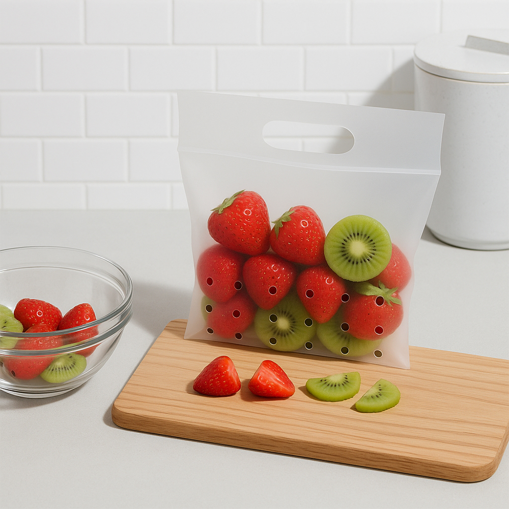 Fruits Storage Handle Zipper Bag 