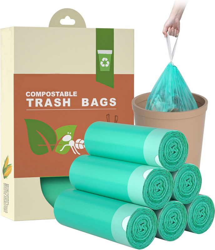 BiolegeenDG Compostable 4 Gallon Drawstring Trash Bags